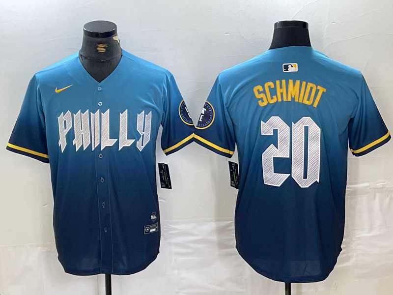 Men%27s Philadelphia Phillies #20 Mike Schmidt Blue 2024 City Cool Base Jersey->philadelphia phillies->MLB Jersey